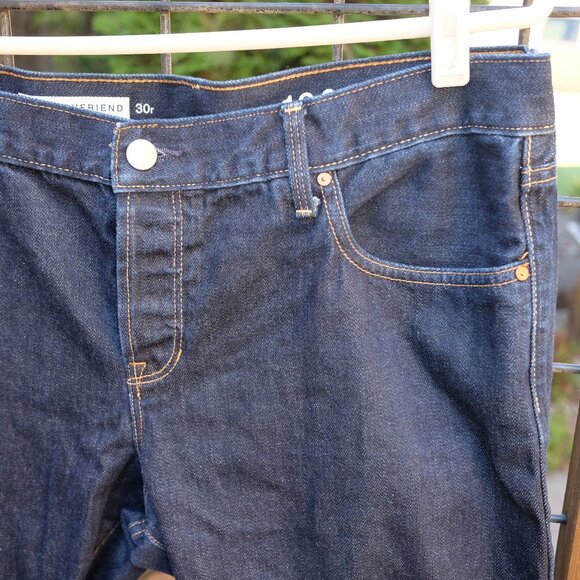 GAP Women's Selvedge Boyfriend Jeans - Dark Blue - Picture 3 of 6